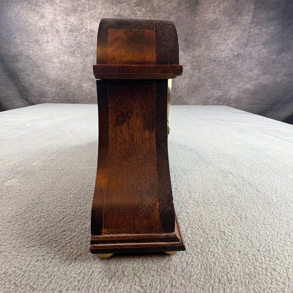 Siecle Collection Wood Mantel Clock Vintage Tambour Style Roman Numerals Parts - Picture 6 of 9